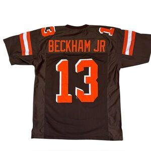Brown Orange Football Jersey Odell Beckham Jr 13 Like NFL Cleveland Men’s XL